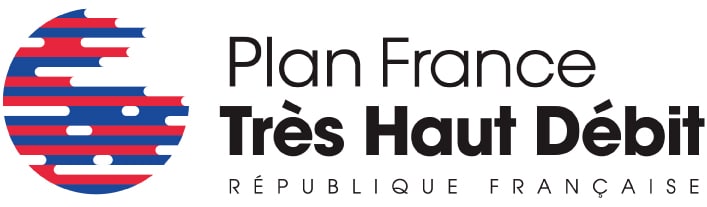 Les Réseaux d'Initiative Publique fibre optique interconnectés avec La Fibre Pro Logo Plan France Très Haut Débit